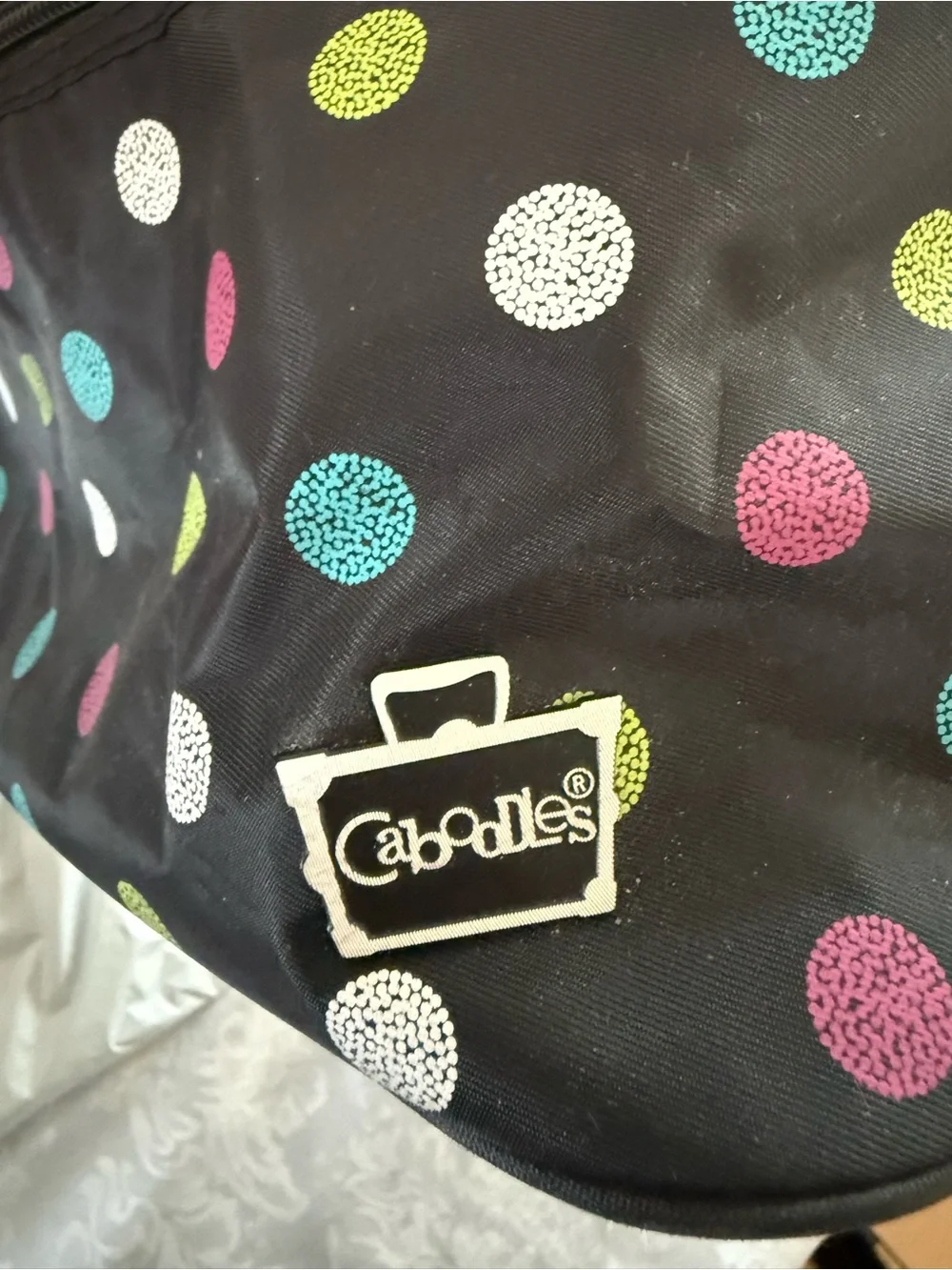 Caboodles Black Polka Dot Travel Cosmetic Case with Multicolor Dots